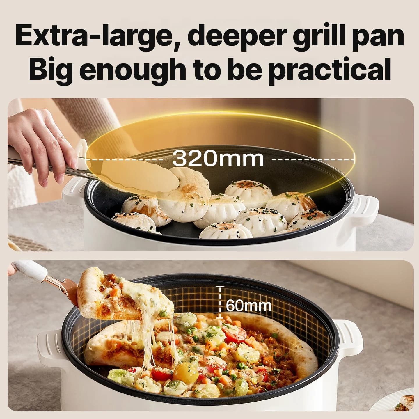 Electric Double-Sided Heating Griddle 4L Non-Stick 1800W