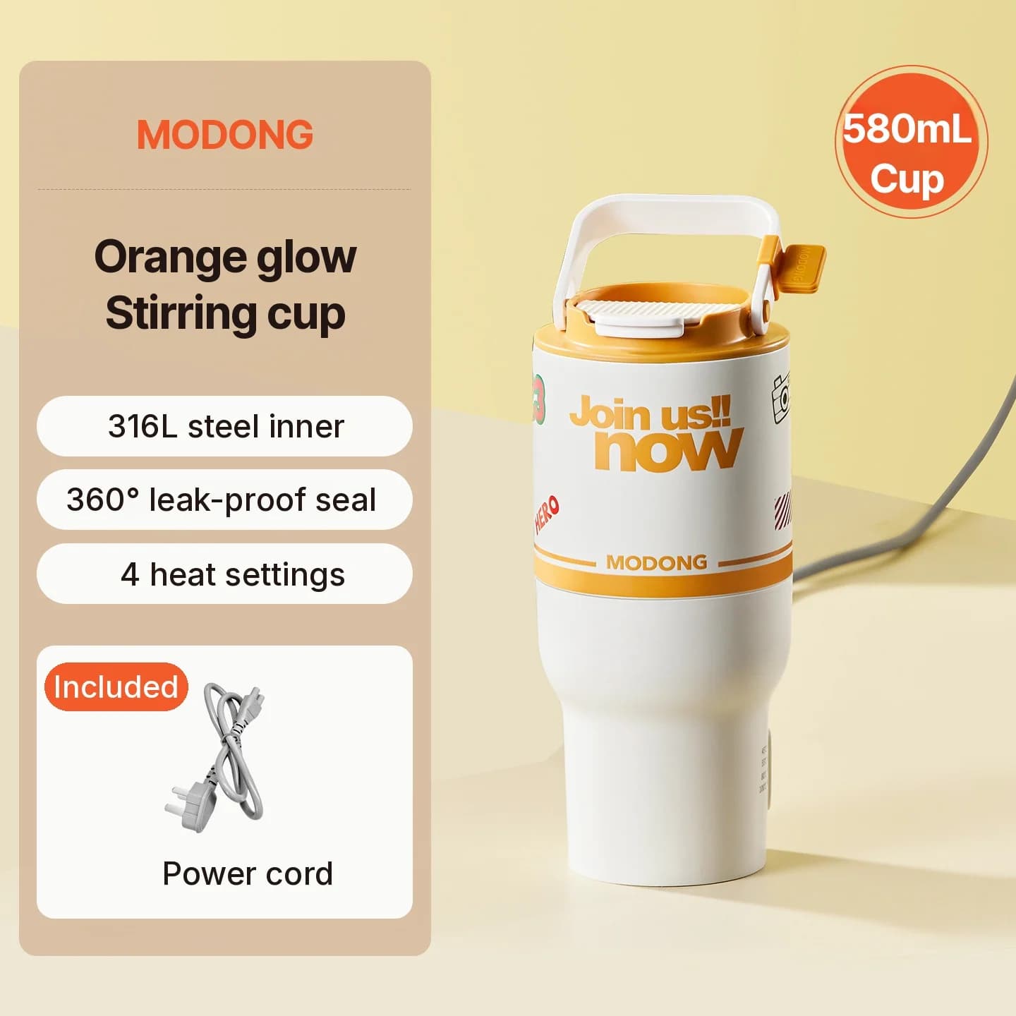 Electric Heating Cup With Stirring Function, 220V Portable