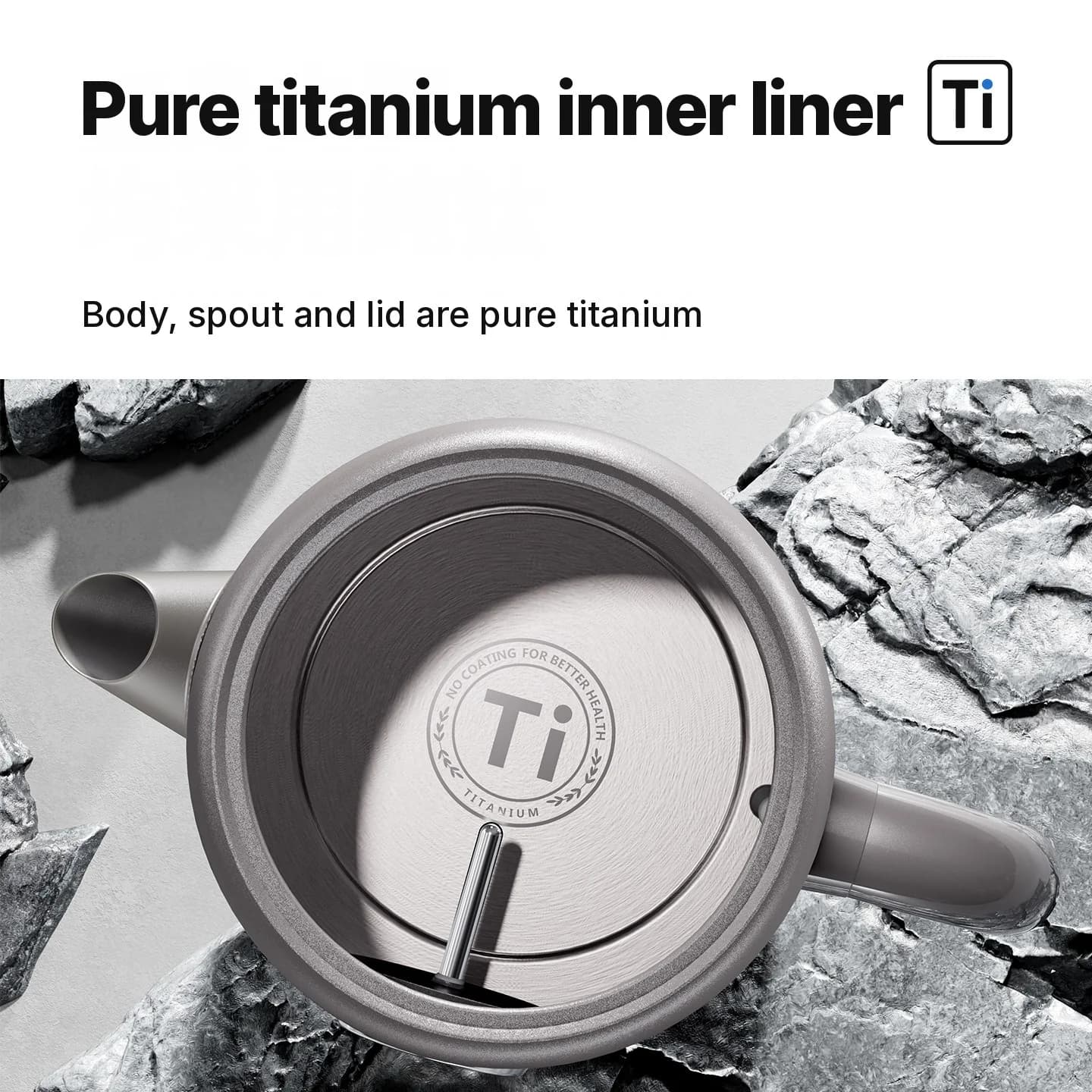 Pure Titanium Electric Kettle 1.8L with Temperature Display