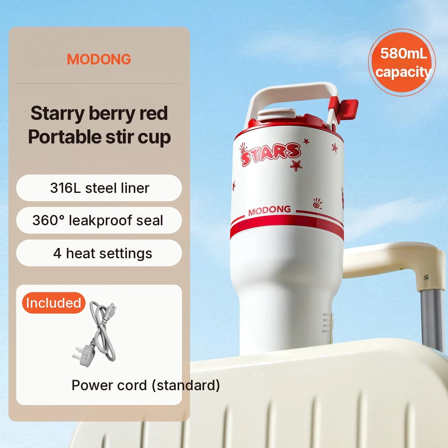 Electric Heating Cup With Stirring Function, 220V Portable