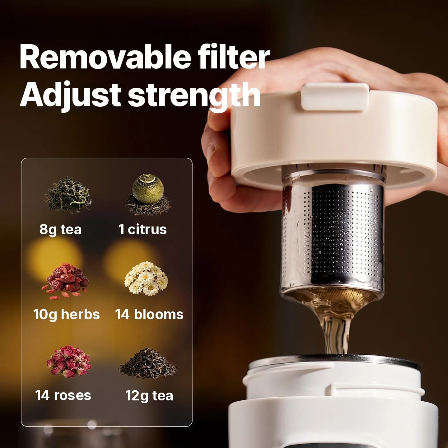 Portable Electric Water Heating Cup With Filter, 220V