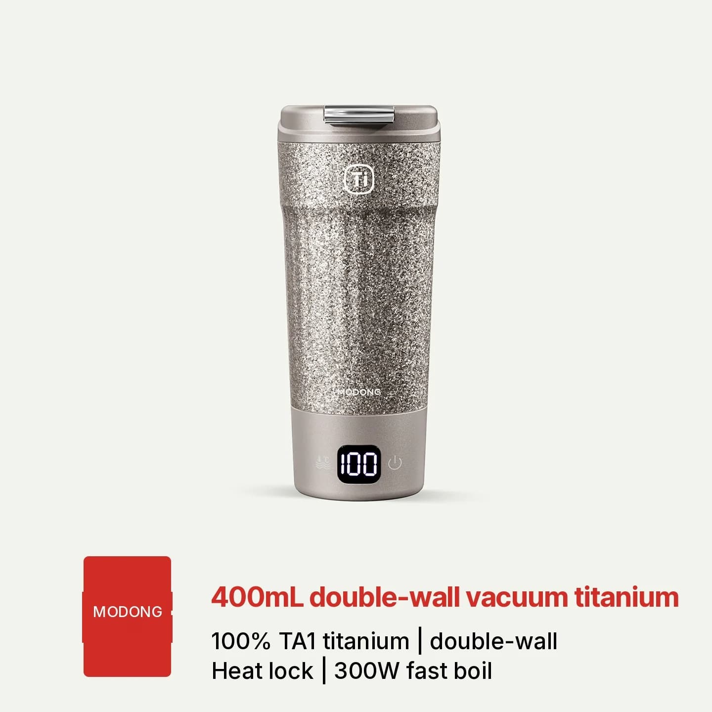 Titanium Electric Travel Cup 400ml with Temperature Display