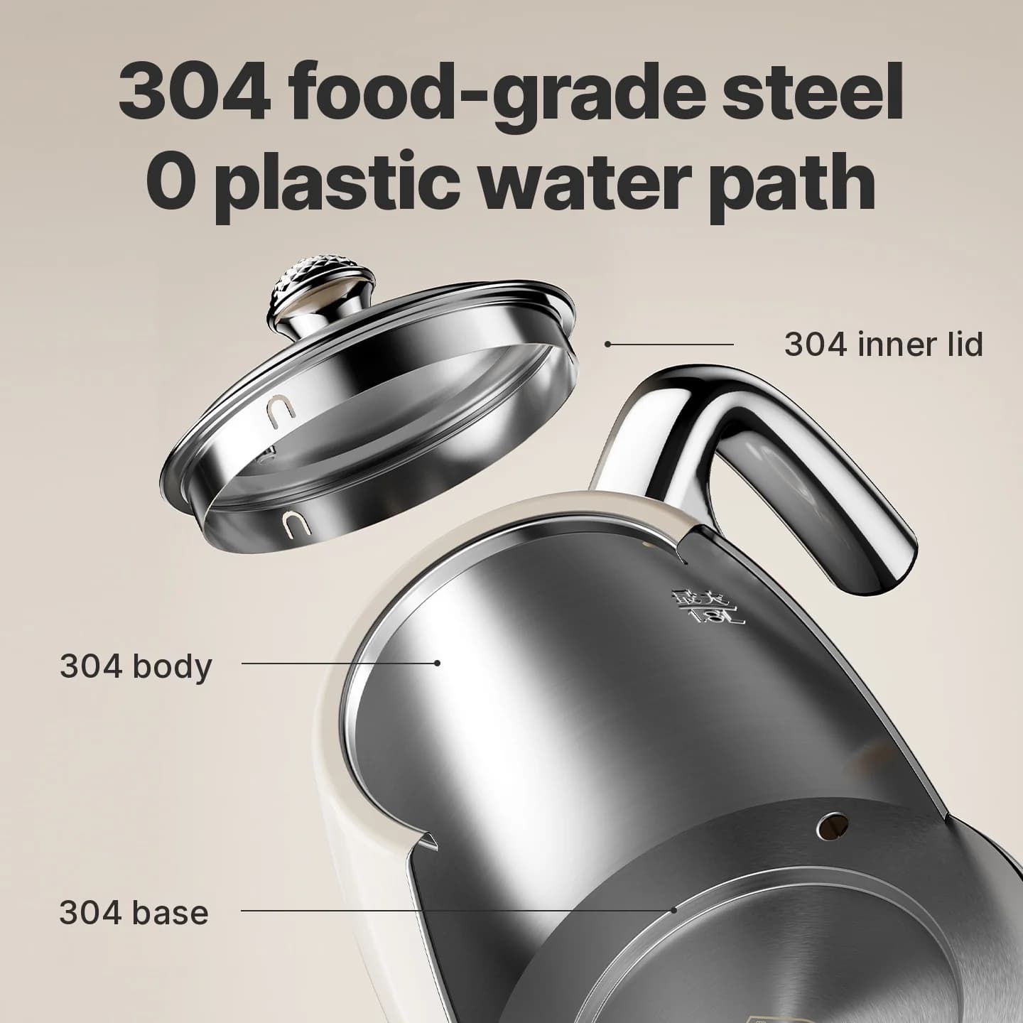 304 Stainless Steel Electric Kettle With Temperature Display
