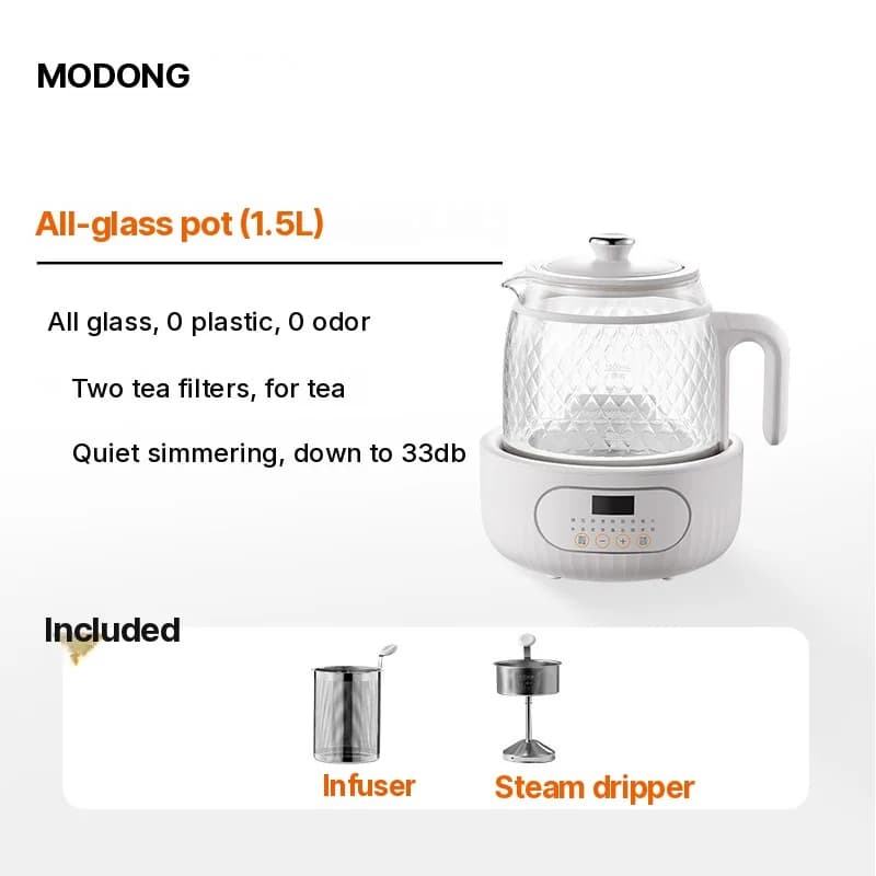 Glass Electric Health Pot with Dual-Layer Anti-Scald
