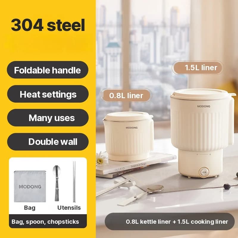Foldable Stainless Steel Electric Travel Kettle Cup