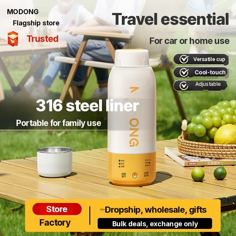 Portable Electric Heating Cup with Temperature Control and Car Use