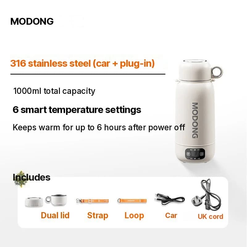 Portable Electric Kettle Travel Car And Plug-In 1L