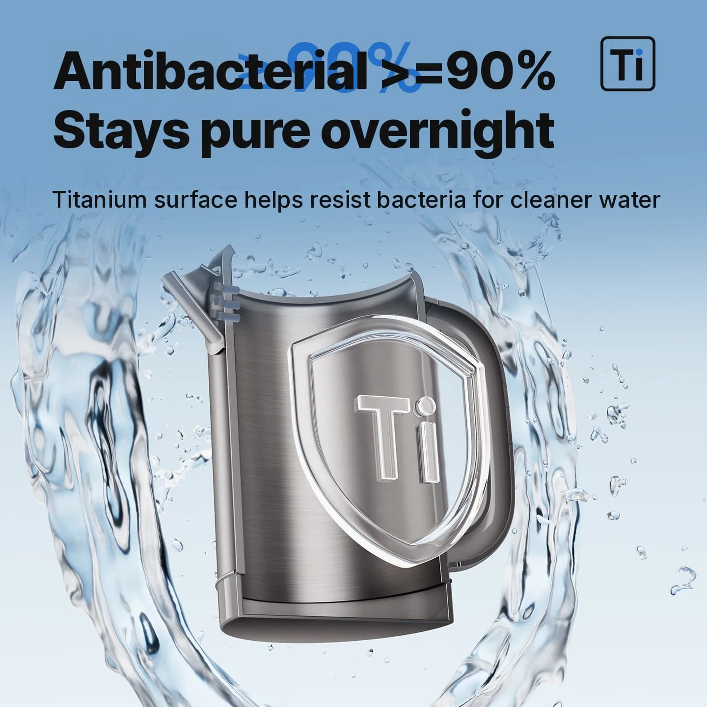Pure Titanium Electric Kettle 1.8L with Temperature Display