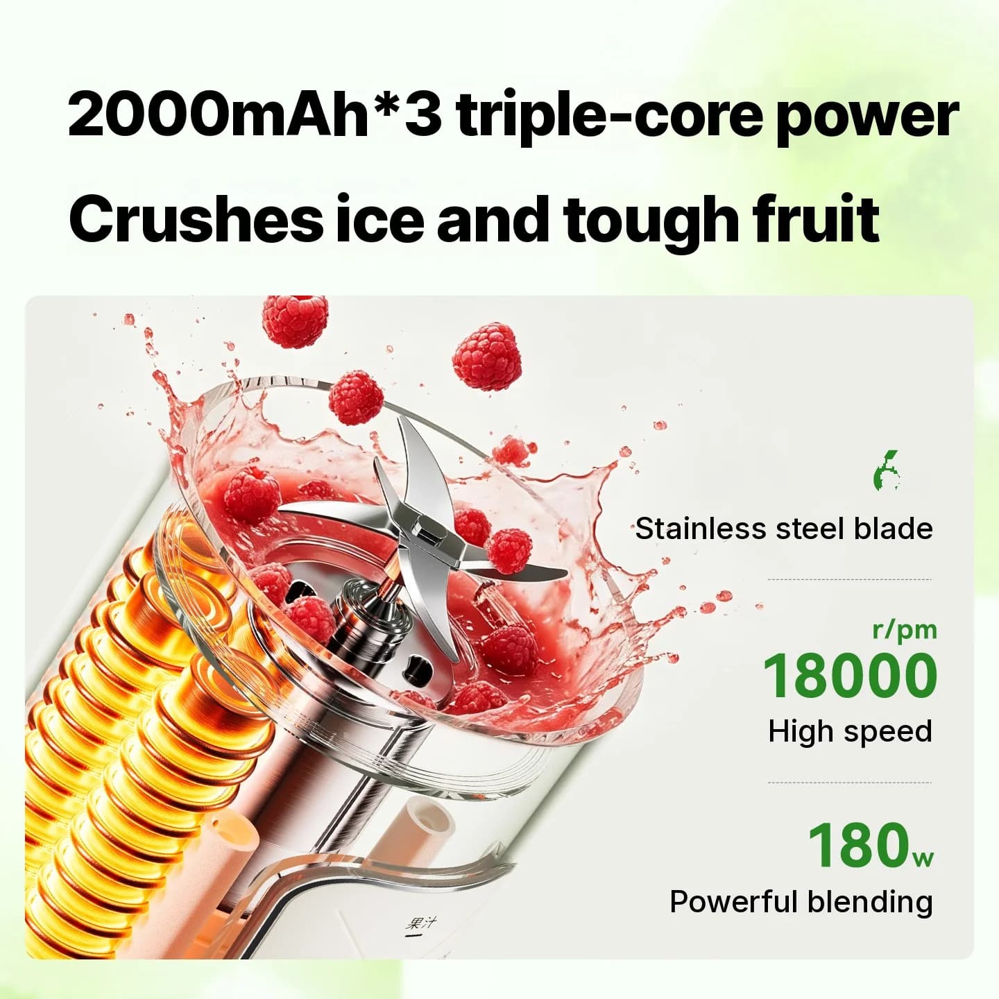 Portable Wireless Blender Cup With Dual Cups and Ice Crushing