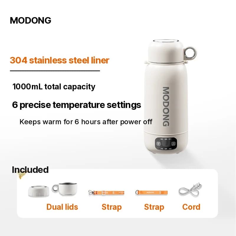 Portable Electric Kettle Travel Car And Plug-In 1L