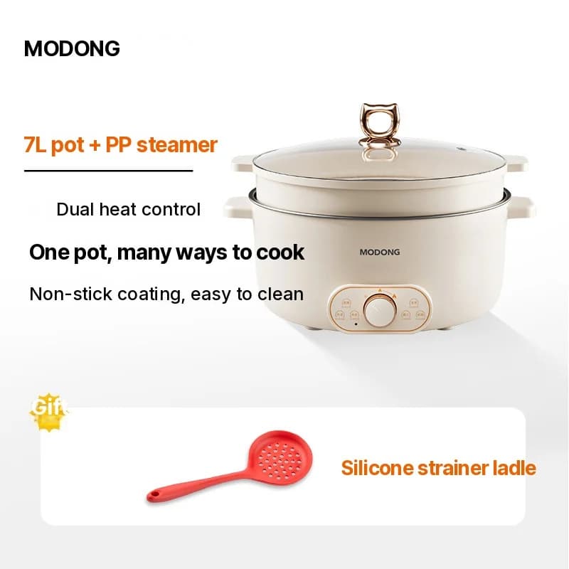 Electric Cooking Pot With Steamer, 7L or 8L, 220V
