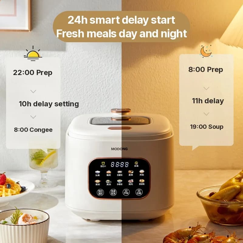 3L Electric Rice Cooker With Glass Window and Timer