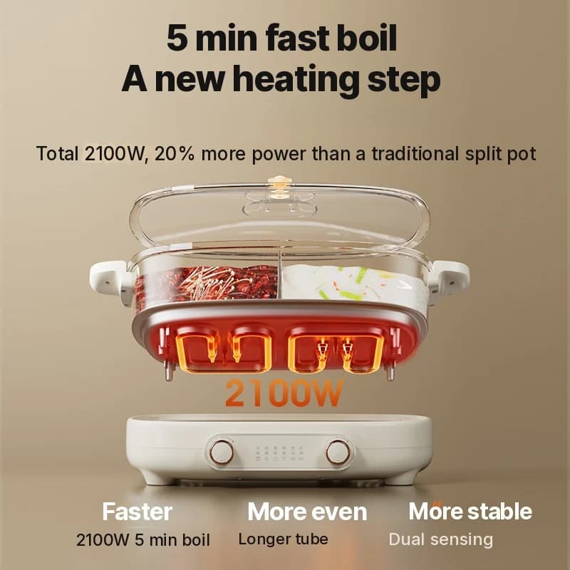 Electric Hot Pot 7L Divider Or Four-Grid, 220V, Split Pot
