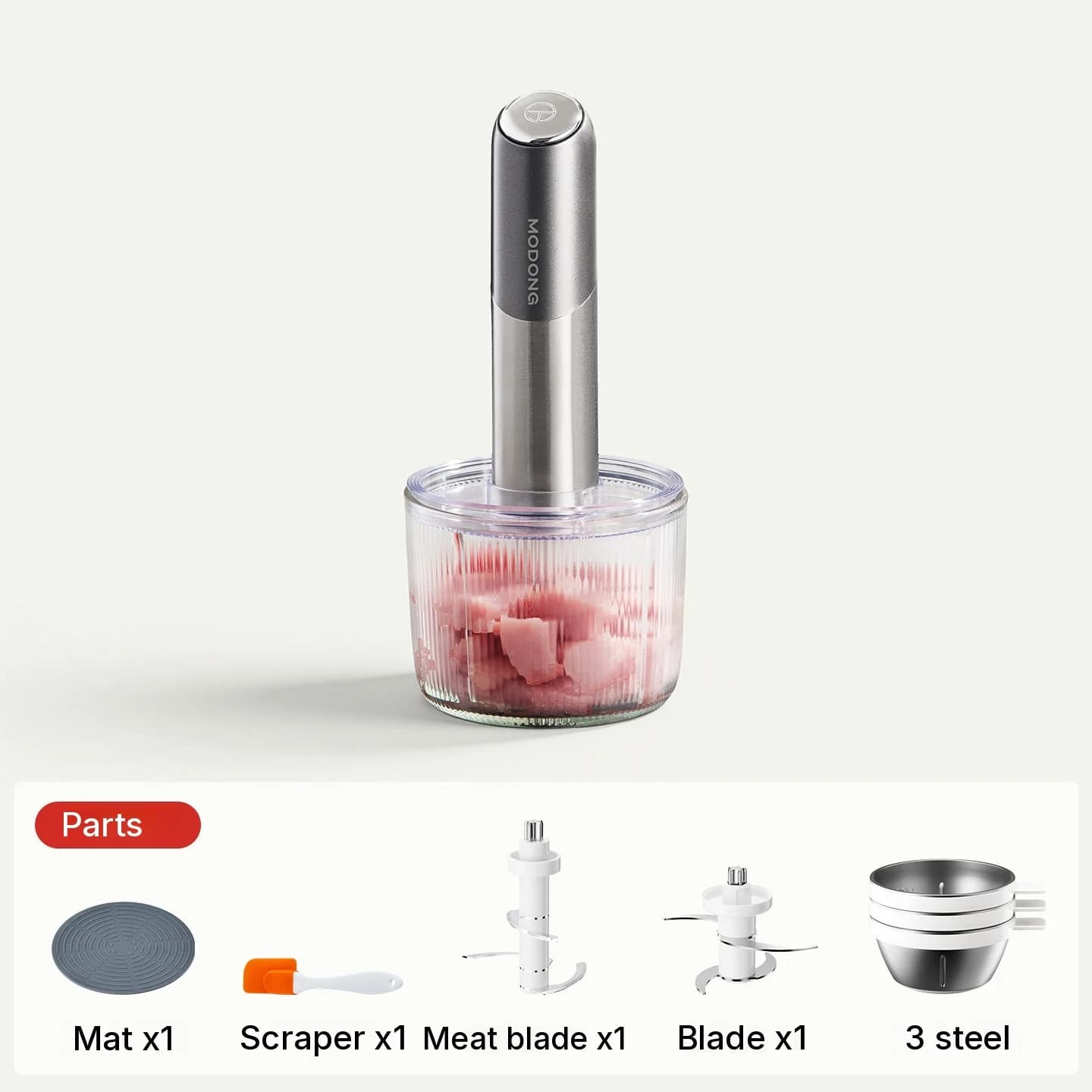 Portable Electric Food Chopper With Glass Bowl