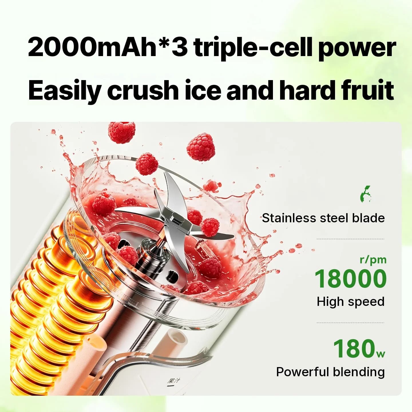 Wireless Portable Blender Cup With Ice Crushing And Dual Cups