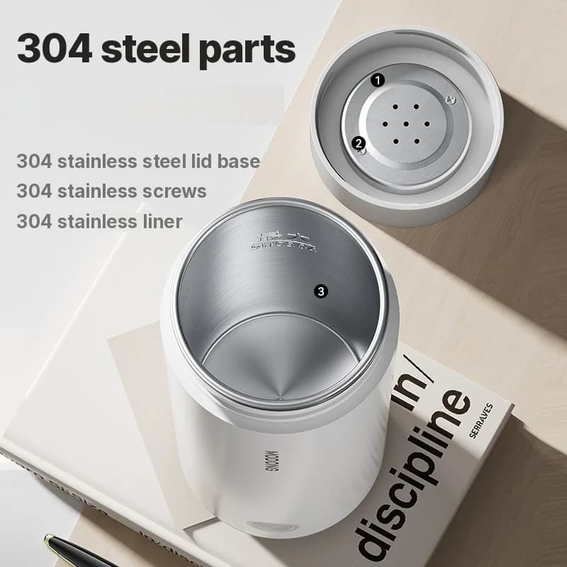 Portable Electric Heating Water Cup 304 Liner 300ml