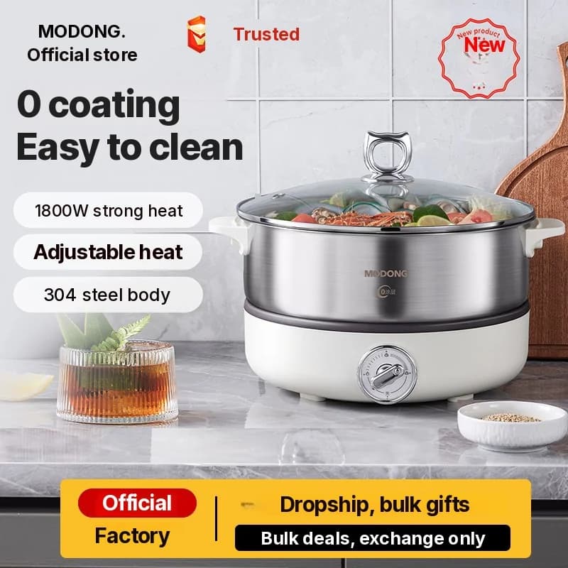 Split Electric Hot Pot with Stainless Steel Pot Liner 1500W