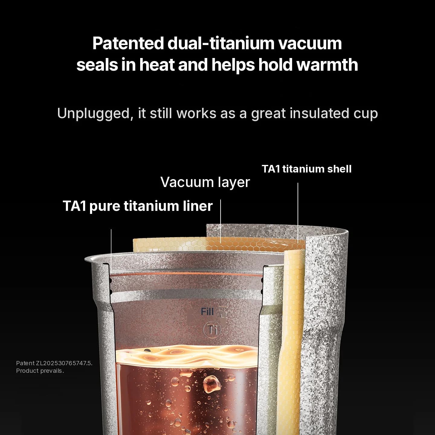 Portable Titanium Electric Heating Cup 400ml Temperature Display