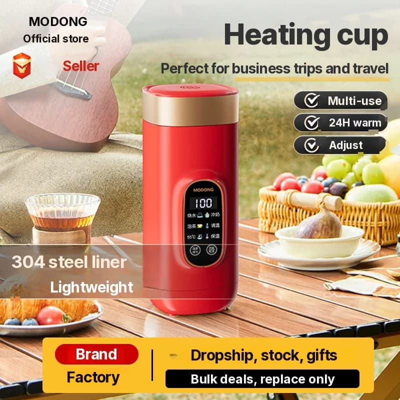 Portable Electric Heating Water Cup 650ml 304 Liner 220V