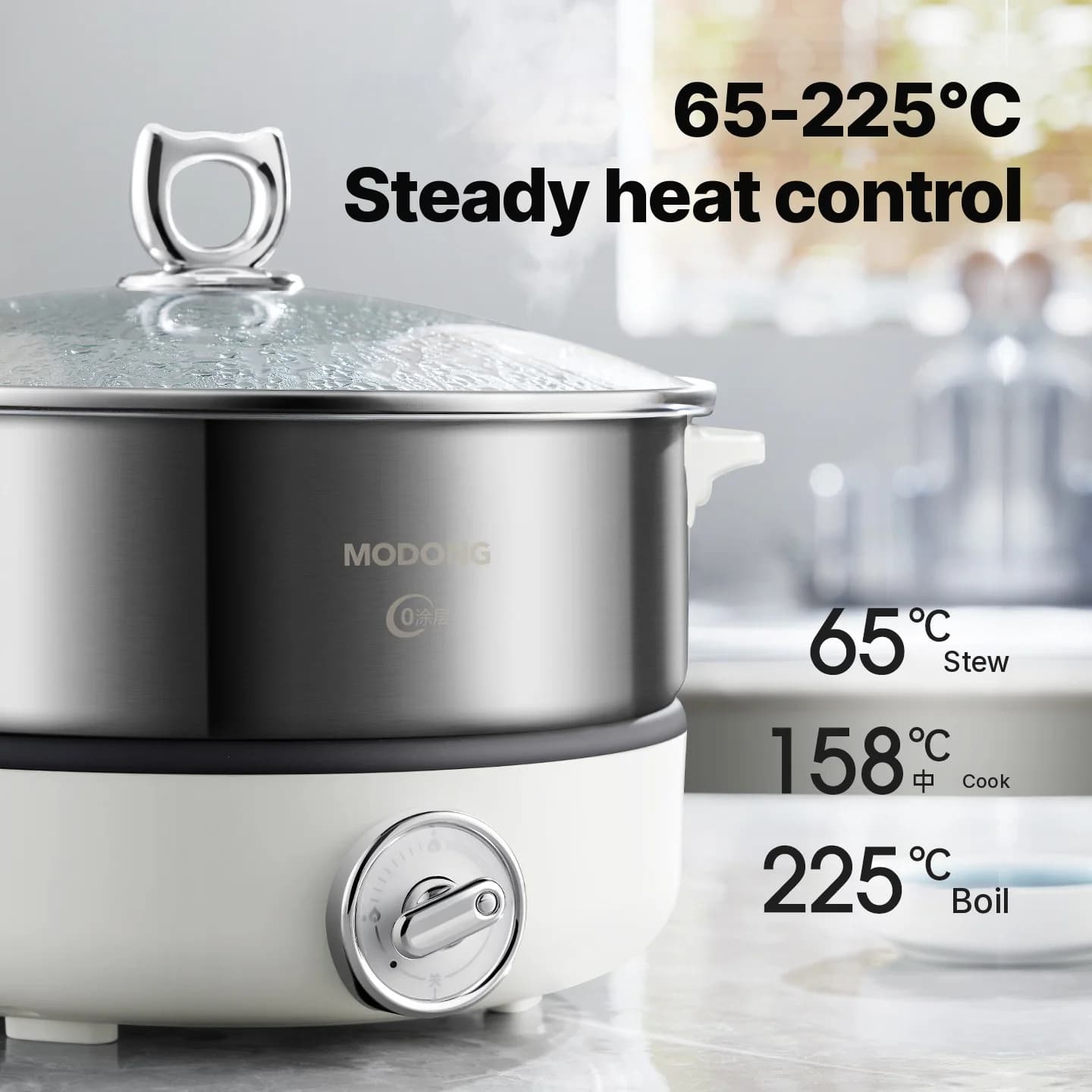 Split Electric Hot Pot with Stainless Steel Pot Liner 1500W