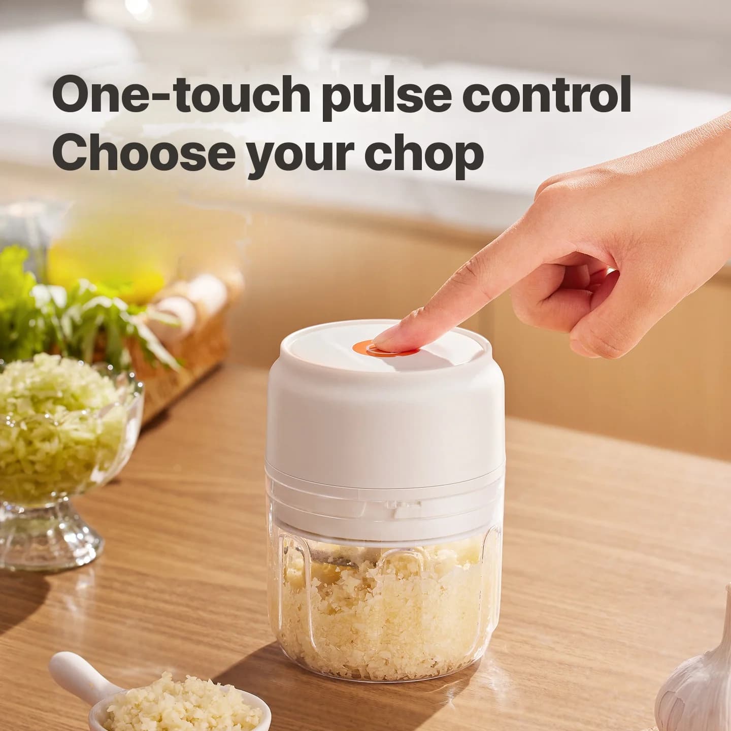 Wireless Electric Garlic Chopper Cup 250mL 5V 30W Plastic
