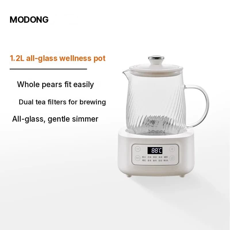Glass Electric Health Pot 1-1.5L Touch Control for Tea