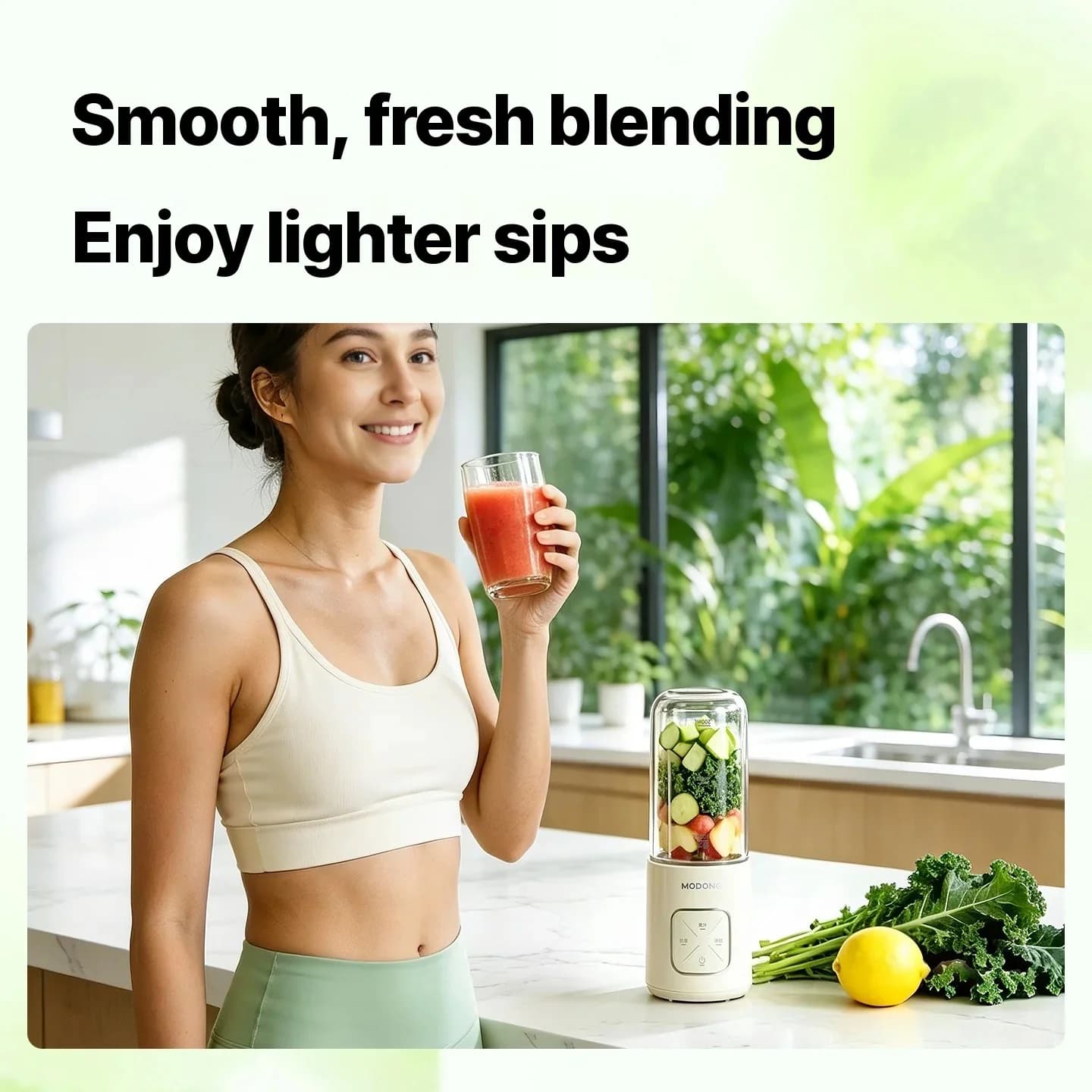 Portable Wireless Blender Cup With Dual Cups and Ice Crushing