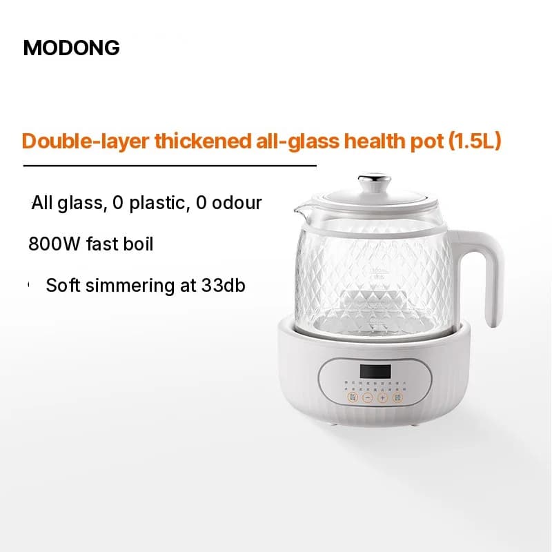 Glass Electric Health Pot with Dual-Layer Anti-Scald