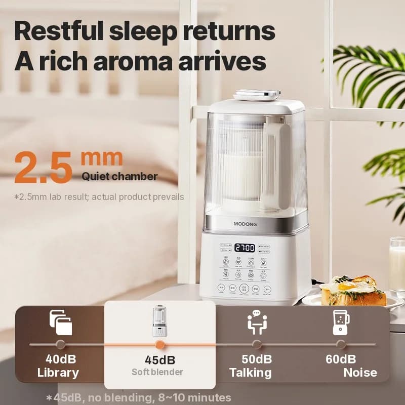 Heating Blender With Quiet Operation and Keep Warm Function