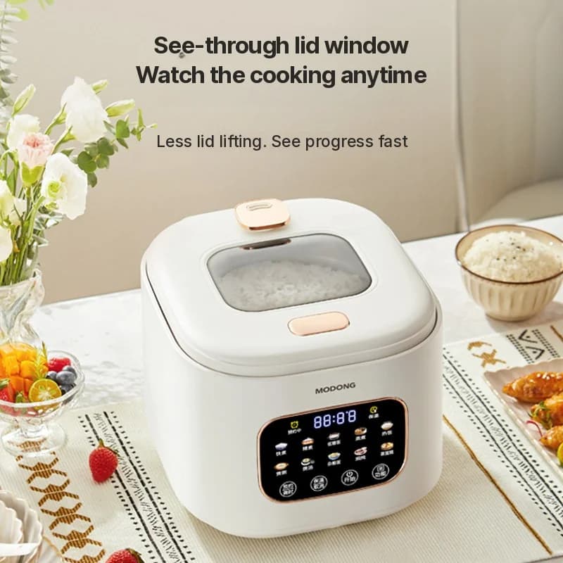 3L Electric Rice Cooker With Glass Window and Timer