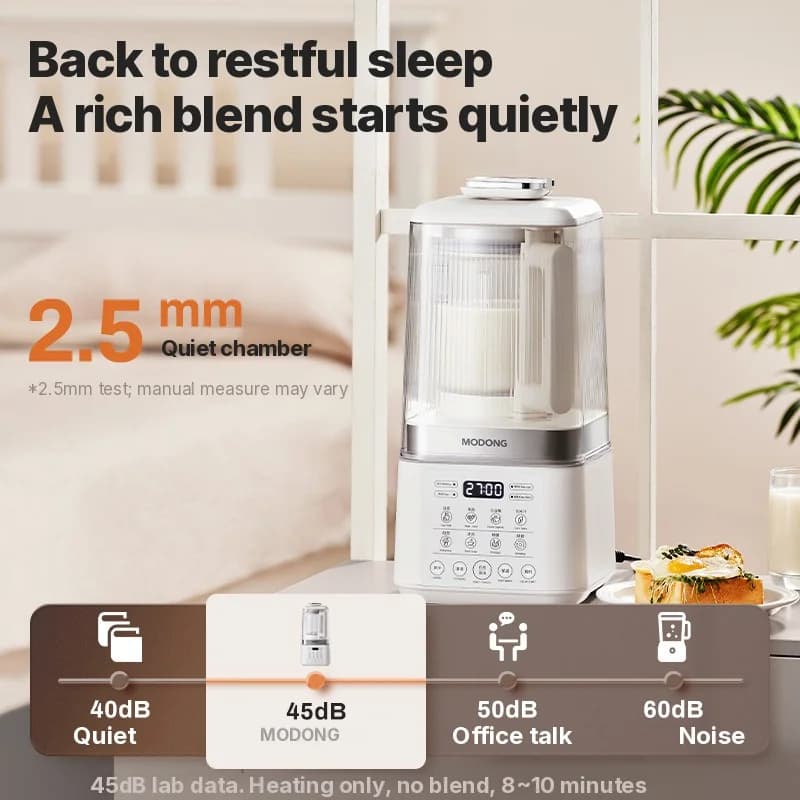 Heating Blender With Quiet Operation and Keep Warm Function