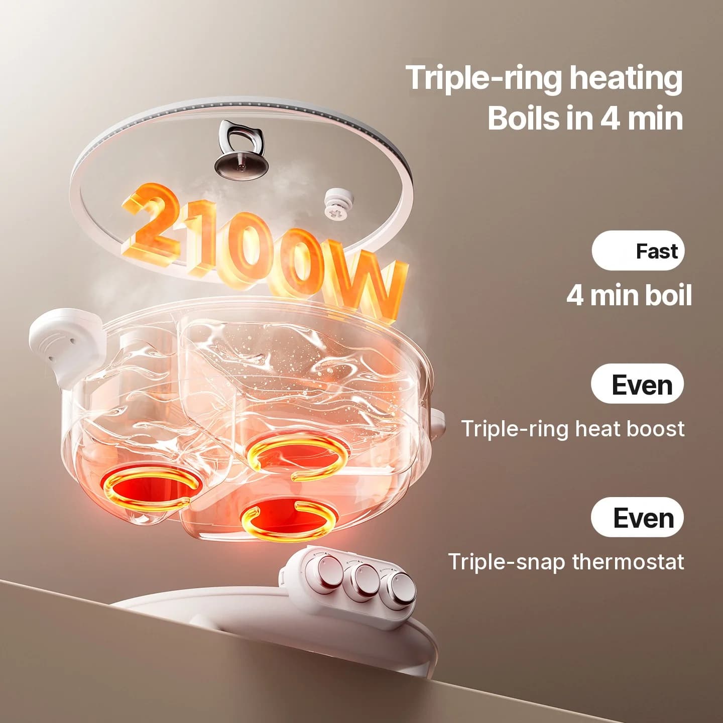 Electric Hot Pot with Divider, 5.6L/8L, 220V