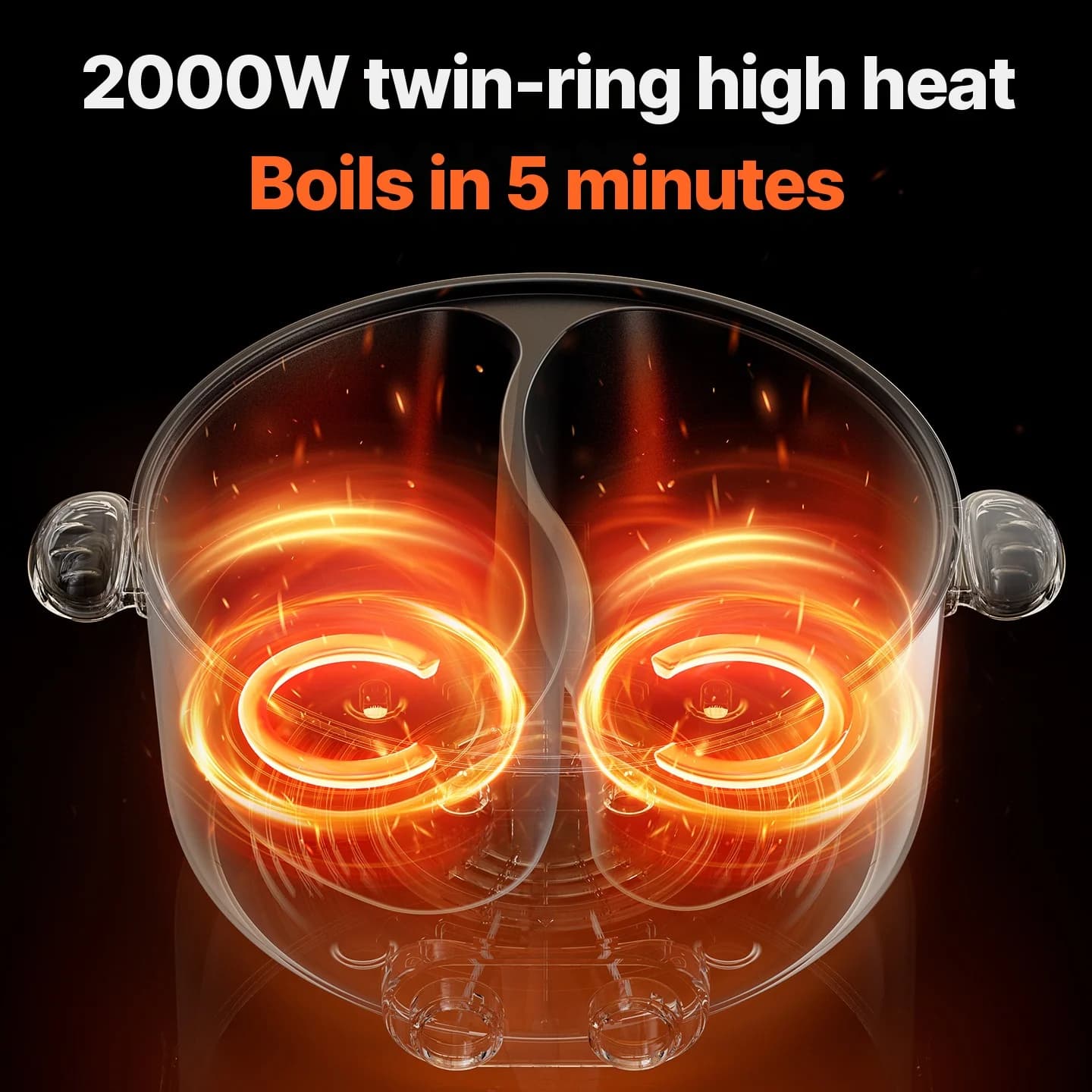 6L Dual Zone Electric Hot Pot With Independent Temperature Control