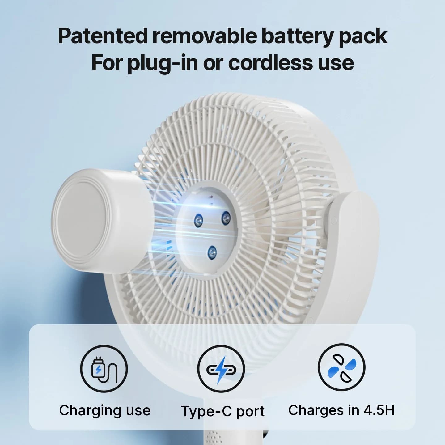 Table Air Circulation Fan with Voice Control and Oscillation