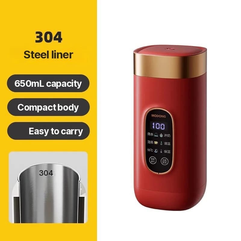 Portable Electric Heating Water Cup 650ml 304 Liner 220V