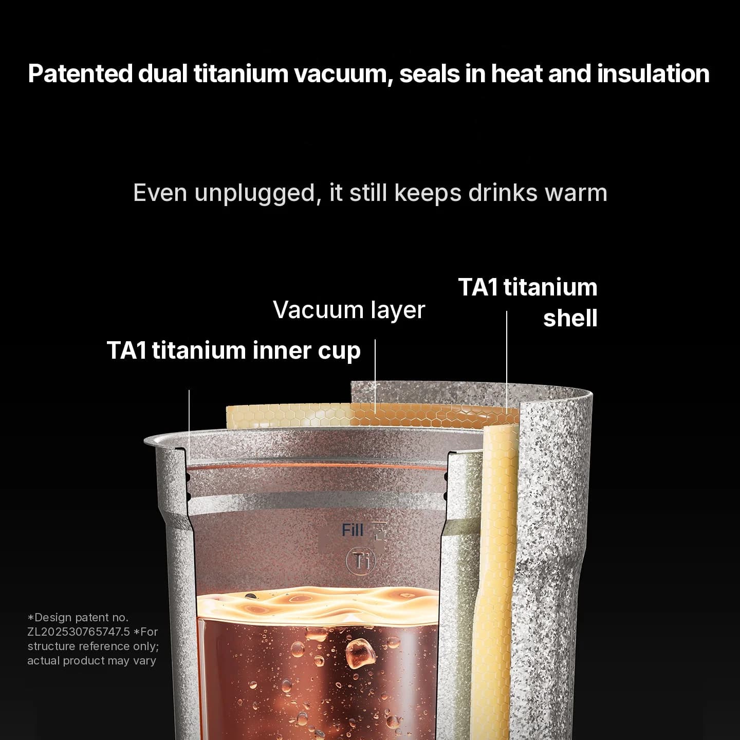 Titanium Electric Travel Cup 400ml with Temperature Display