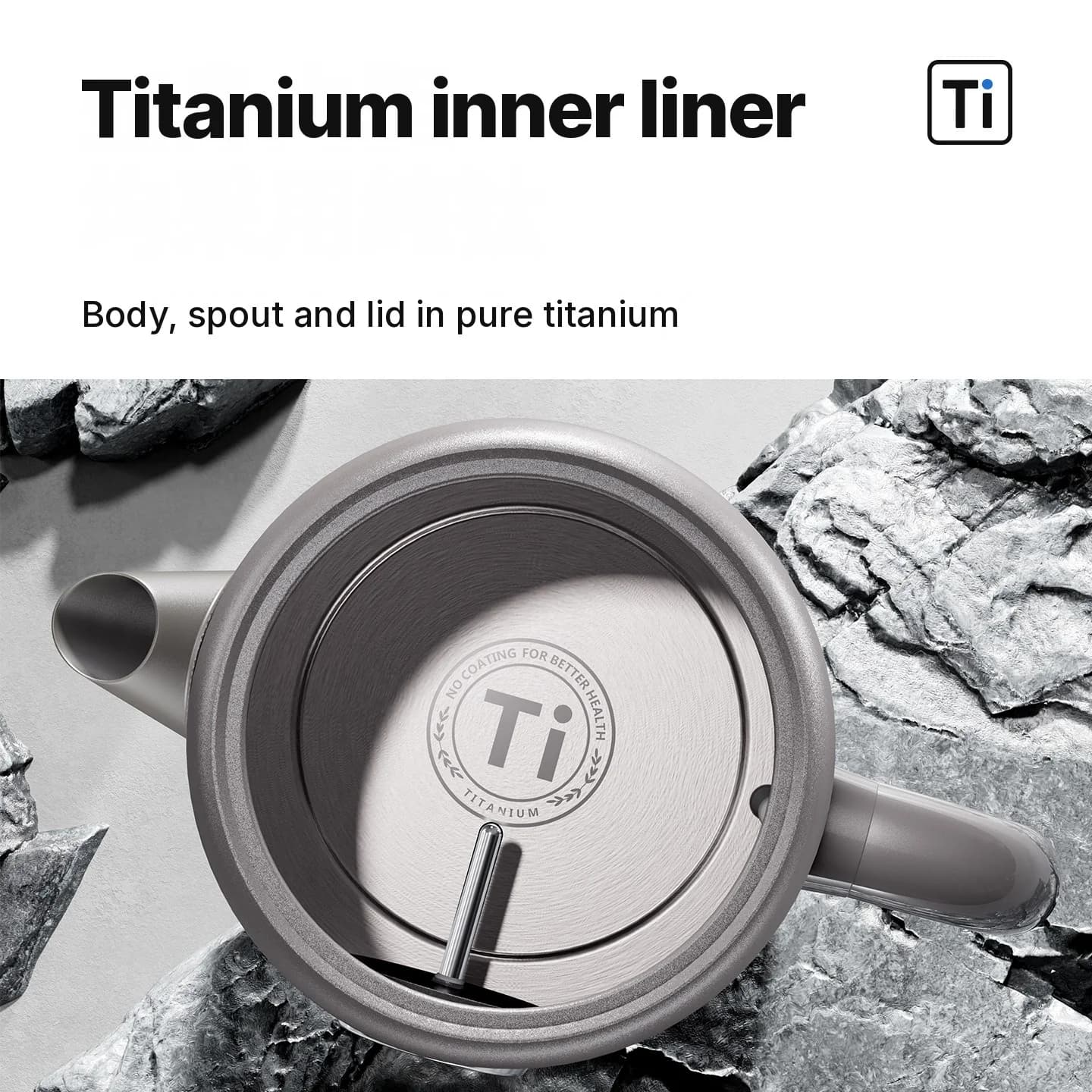 Pure Titanium Electric Kettle 1.8L with Temperature Display