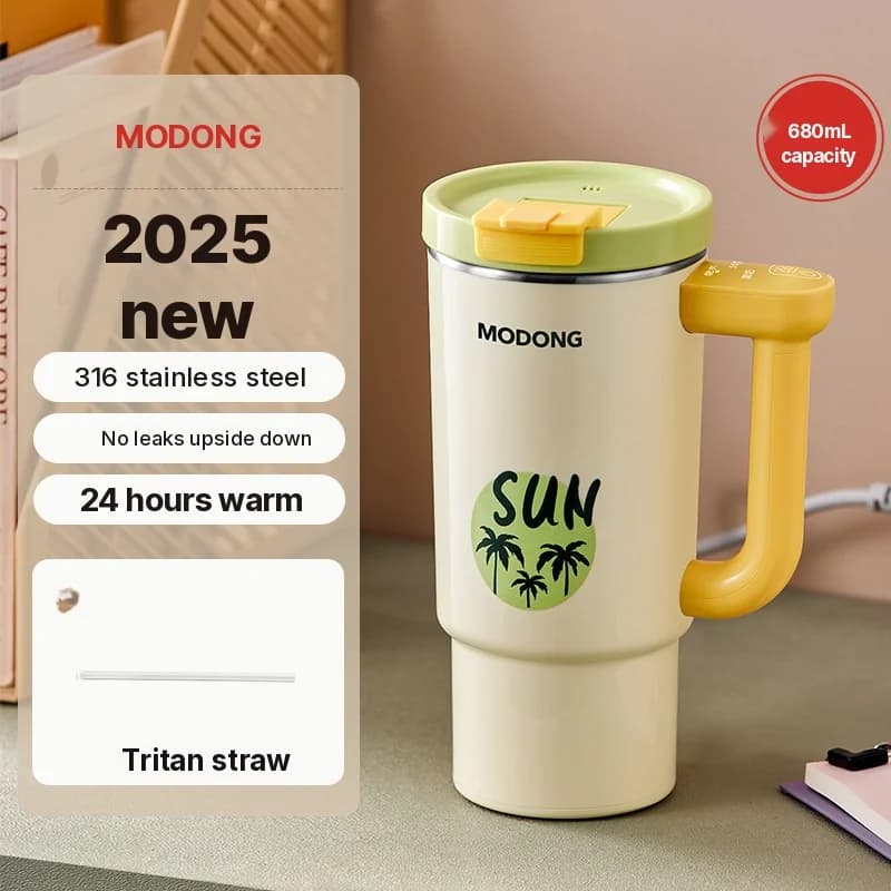 Portable Electric Heating Cup with 680ml Stainless Steel Inner
