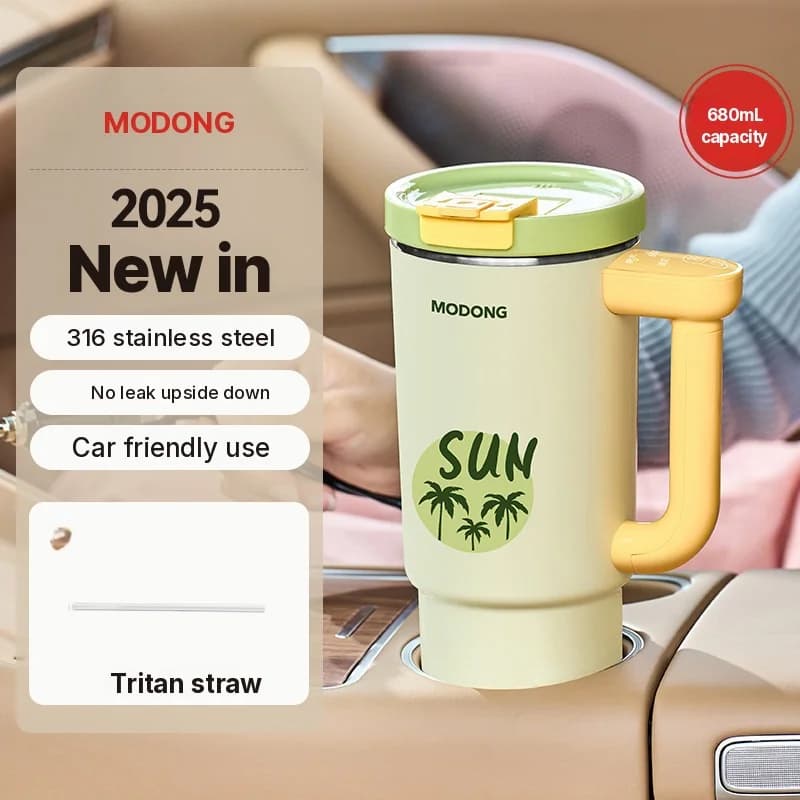 Portable Electric Heating Cup with 680ml Stainless Steel Inner