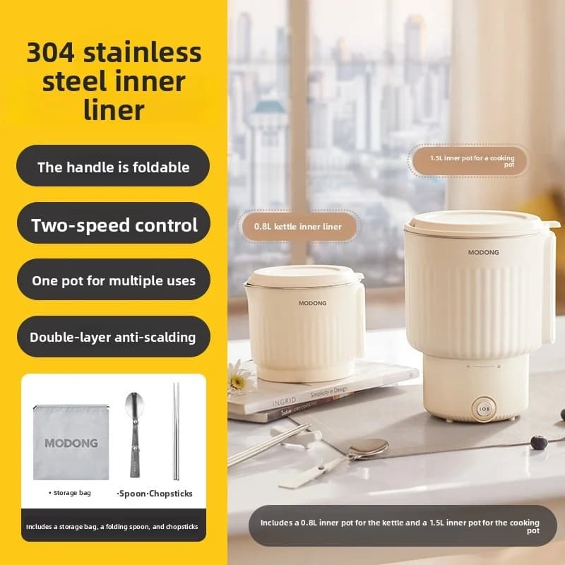 Foldable Stainless Steel Electric Travel Kettle Cup