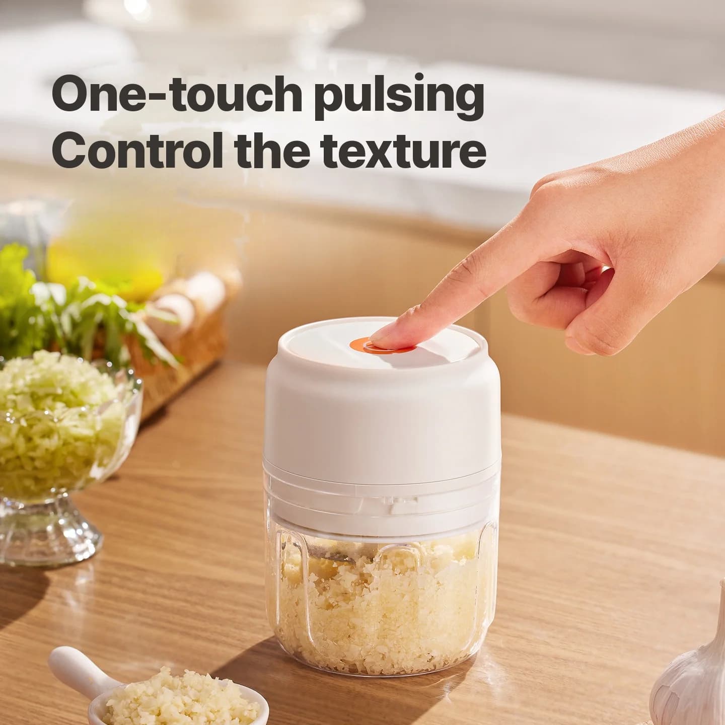 Wireless Electric Garlic Chopper Cup 250mL 5V 30W Plastic