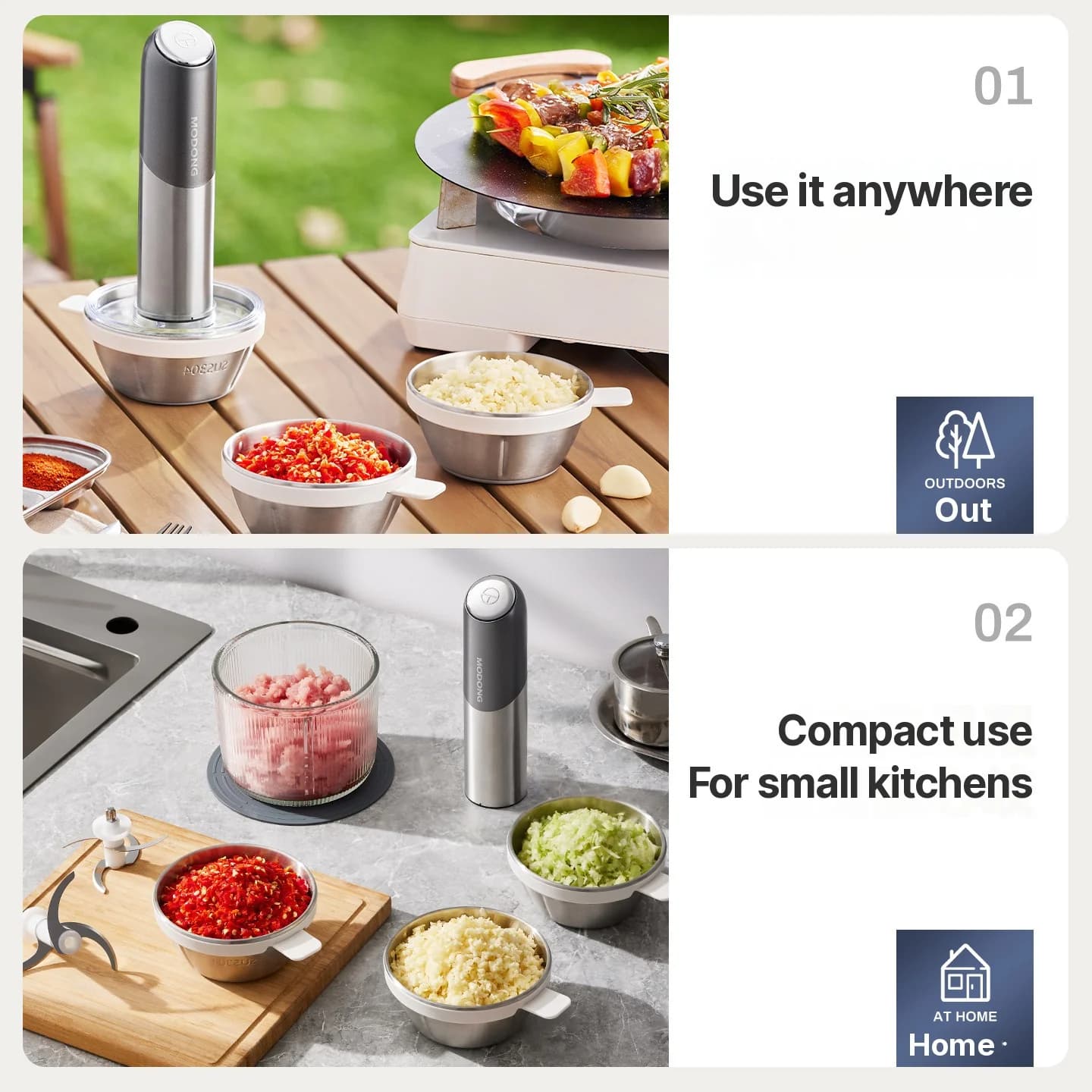 Cordless Electric Food Chopper 100W Mini Garlic Mincer