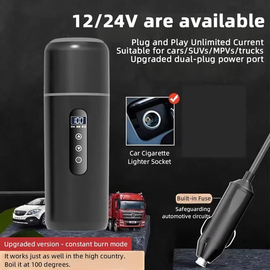 500ml Smart Touch Screen Car Heating Cup