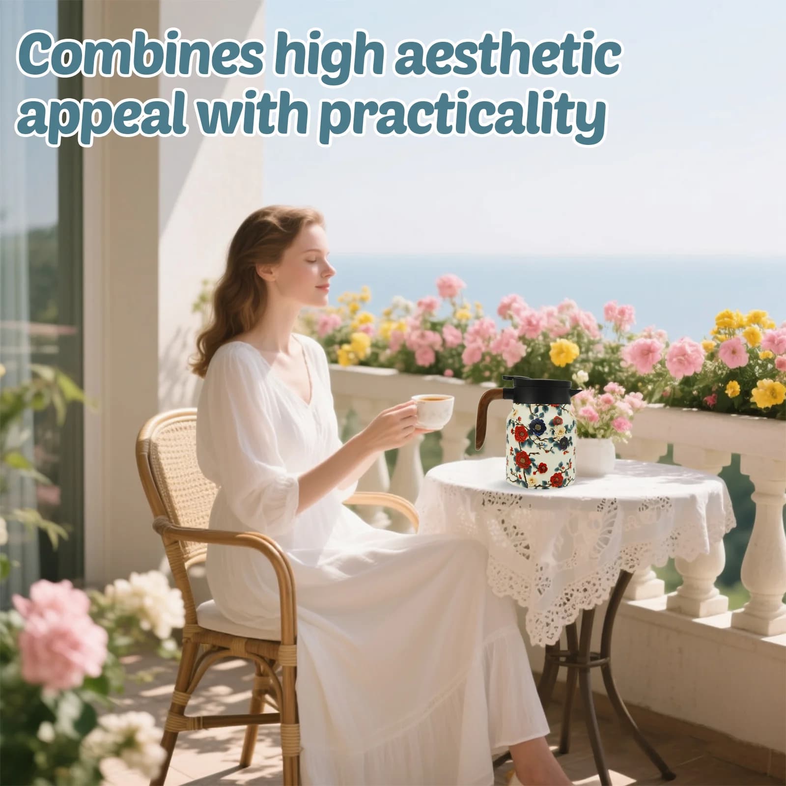 Vintage Floral Tea Thermos Set