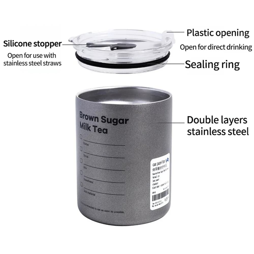 600ml Straw Thermos Cup
