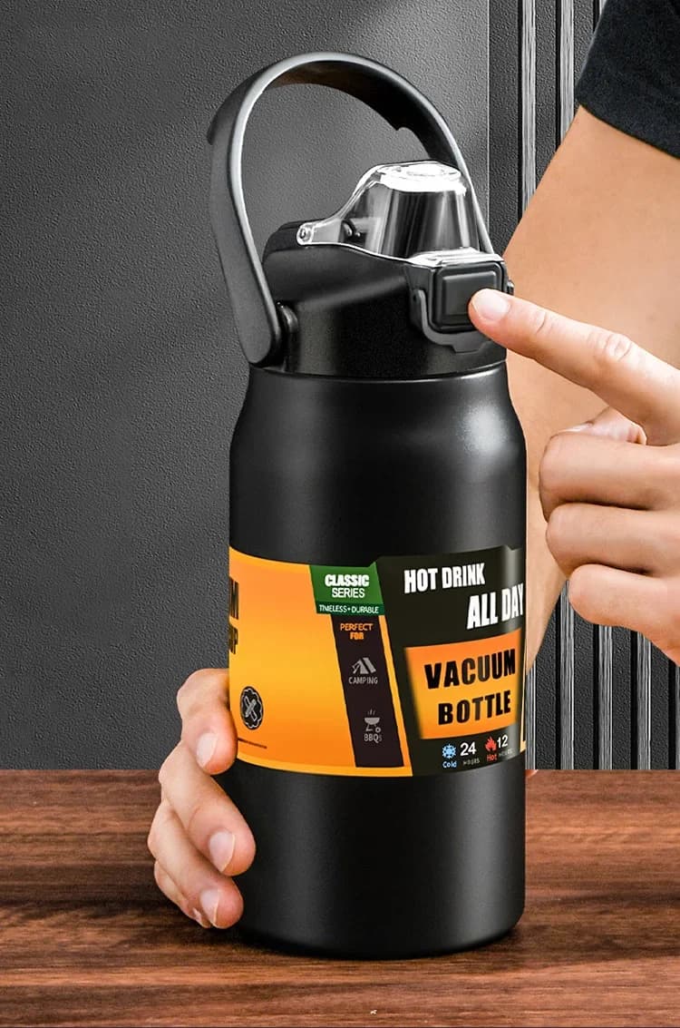 Outdoor Thermos Tumbler with Straw 0.8-1.5L