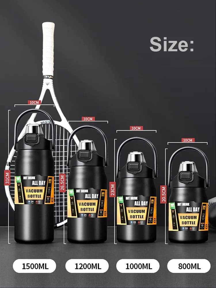 Outdoor Thermos Tumbler with Straw 0.8-1.5L