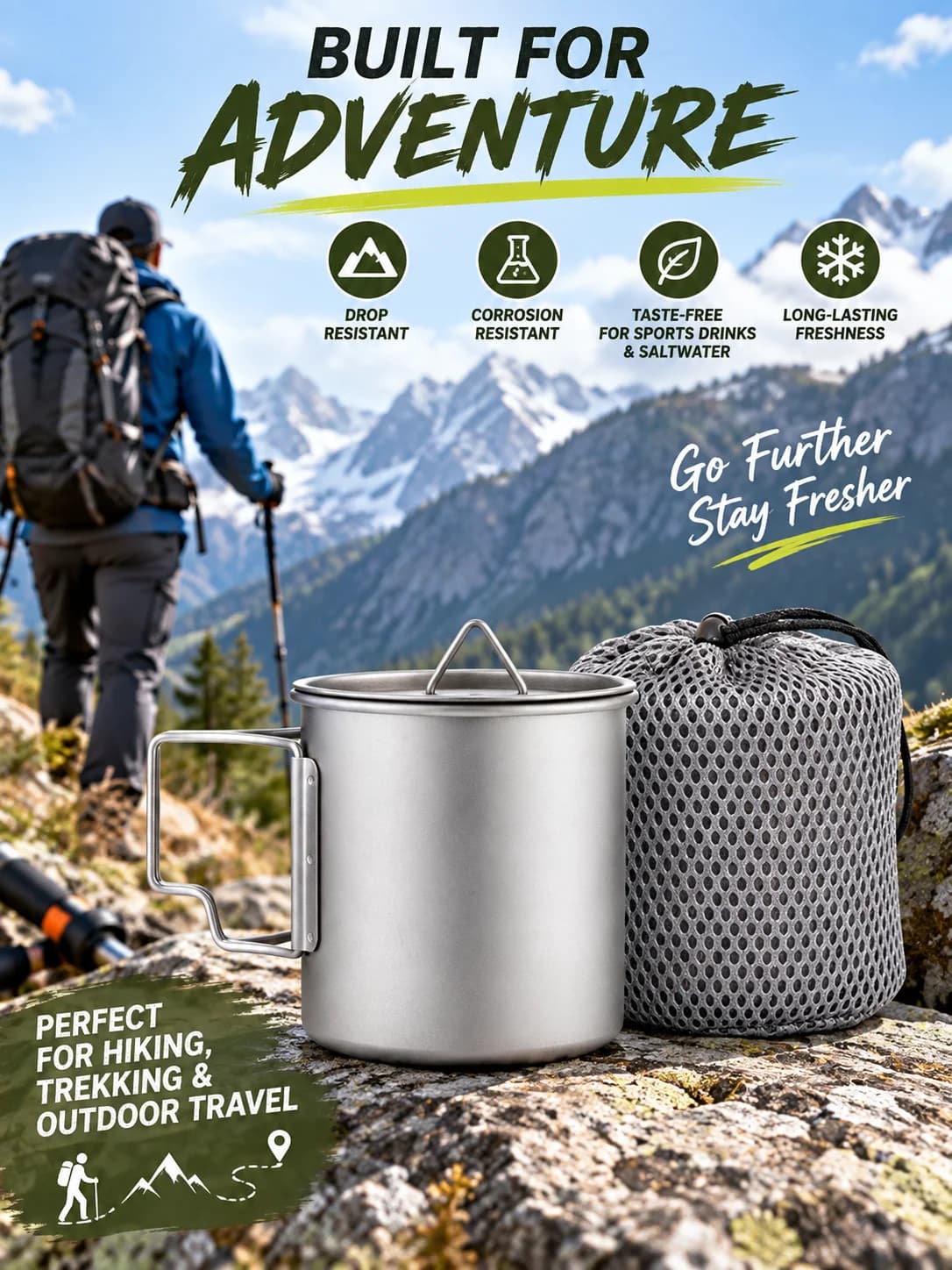 Pure Titanium Folding Camping Mug
