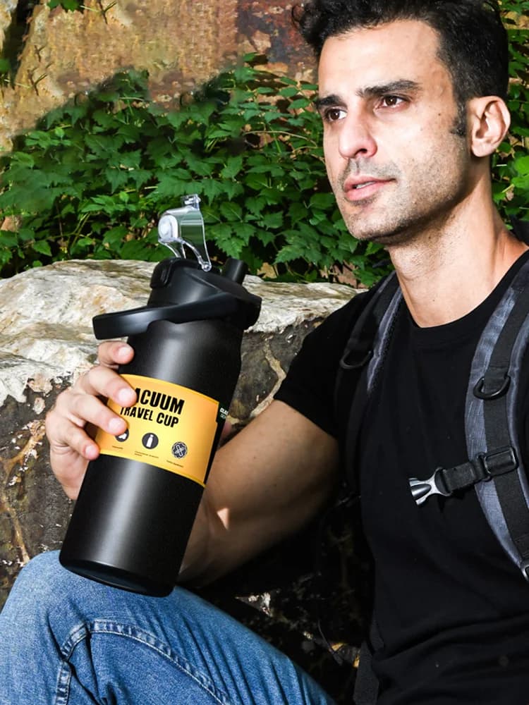 Outdoor Thermos Tumbler with Straw 0.8-1.5L
