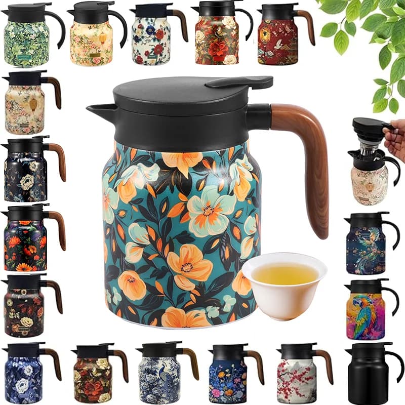 Vintage Floral Tea Thermos Set